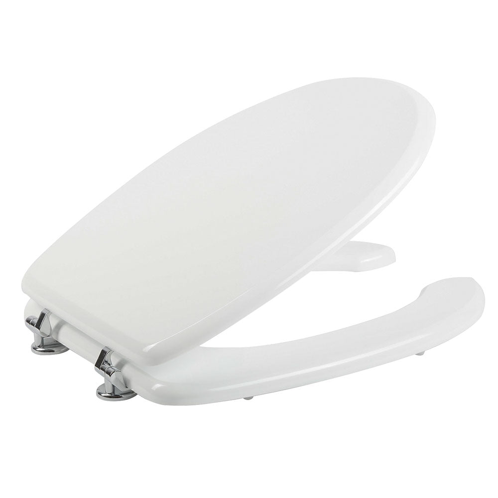 Sedile WC per disabili in MDF bianco con apertura frontale Immagine principale del prodotto
