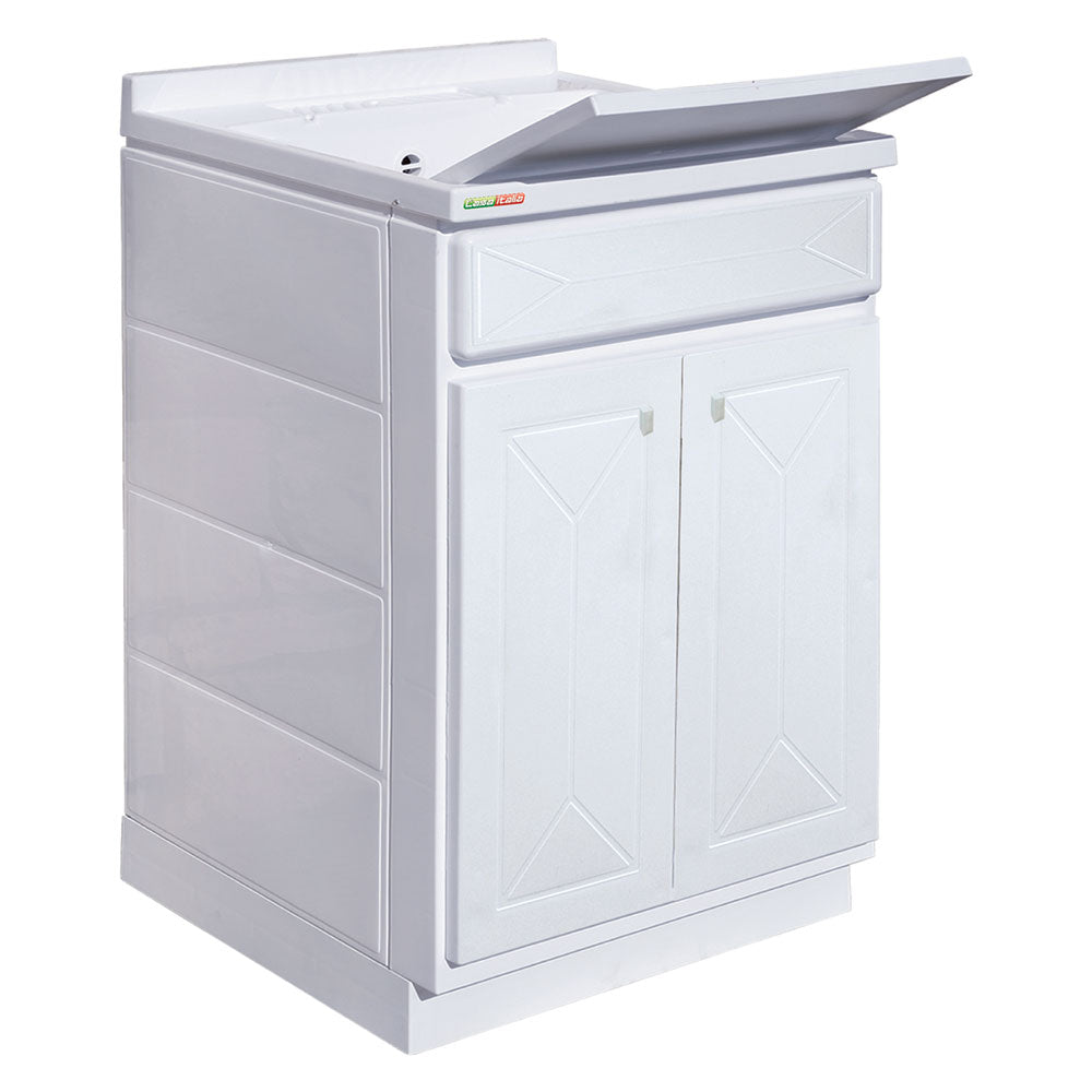 Mobile lavatoio Top Line bianco in plastica 60x50x87 cm per interno ed esterno