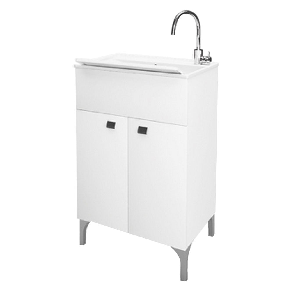 Mobile lavatoio ad anta doppia bianco lucido 50x50xh83 cm