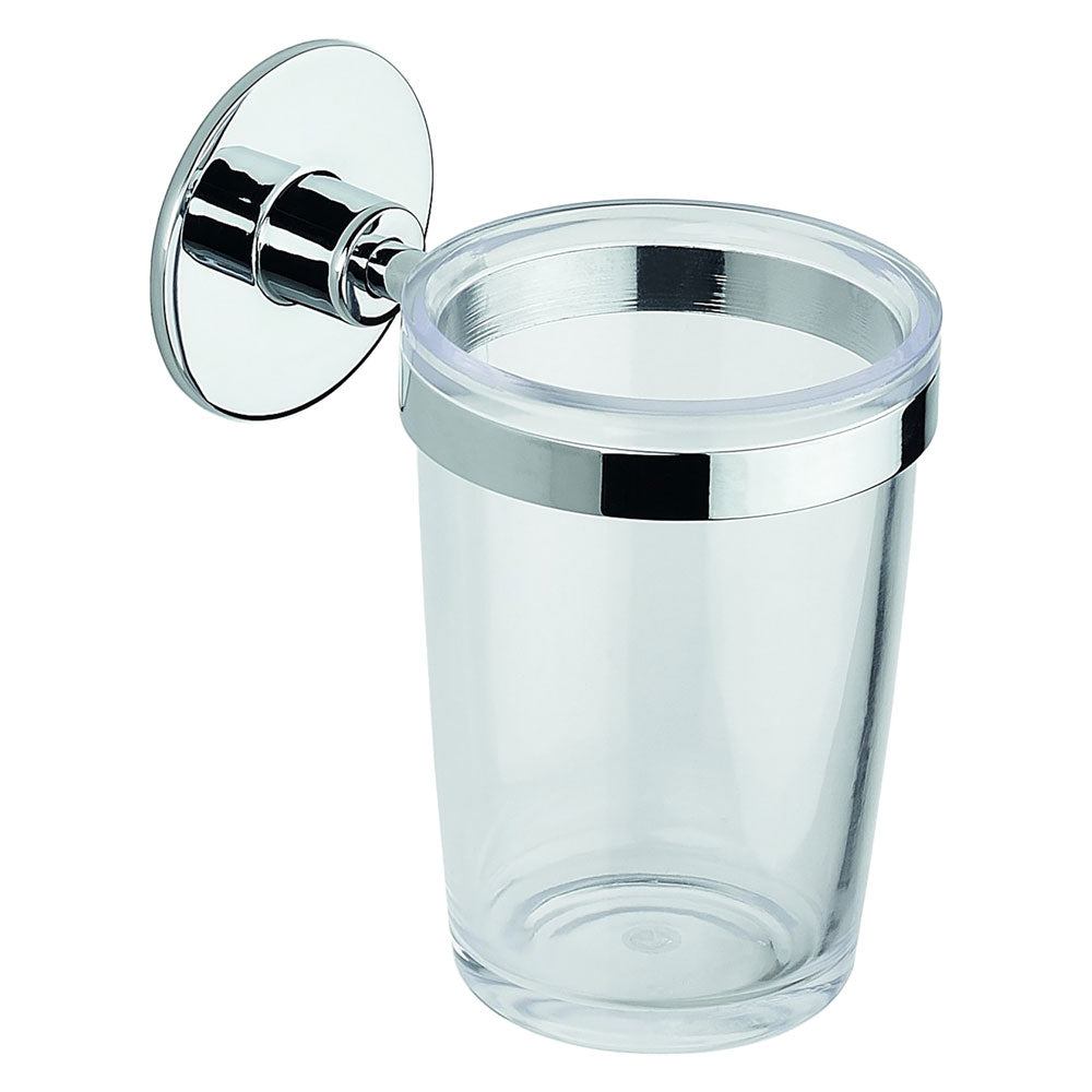 Porta spazzolini da parete Serie Wind Cromo in metallo e SAN Immagine principale del prodotto