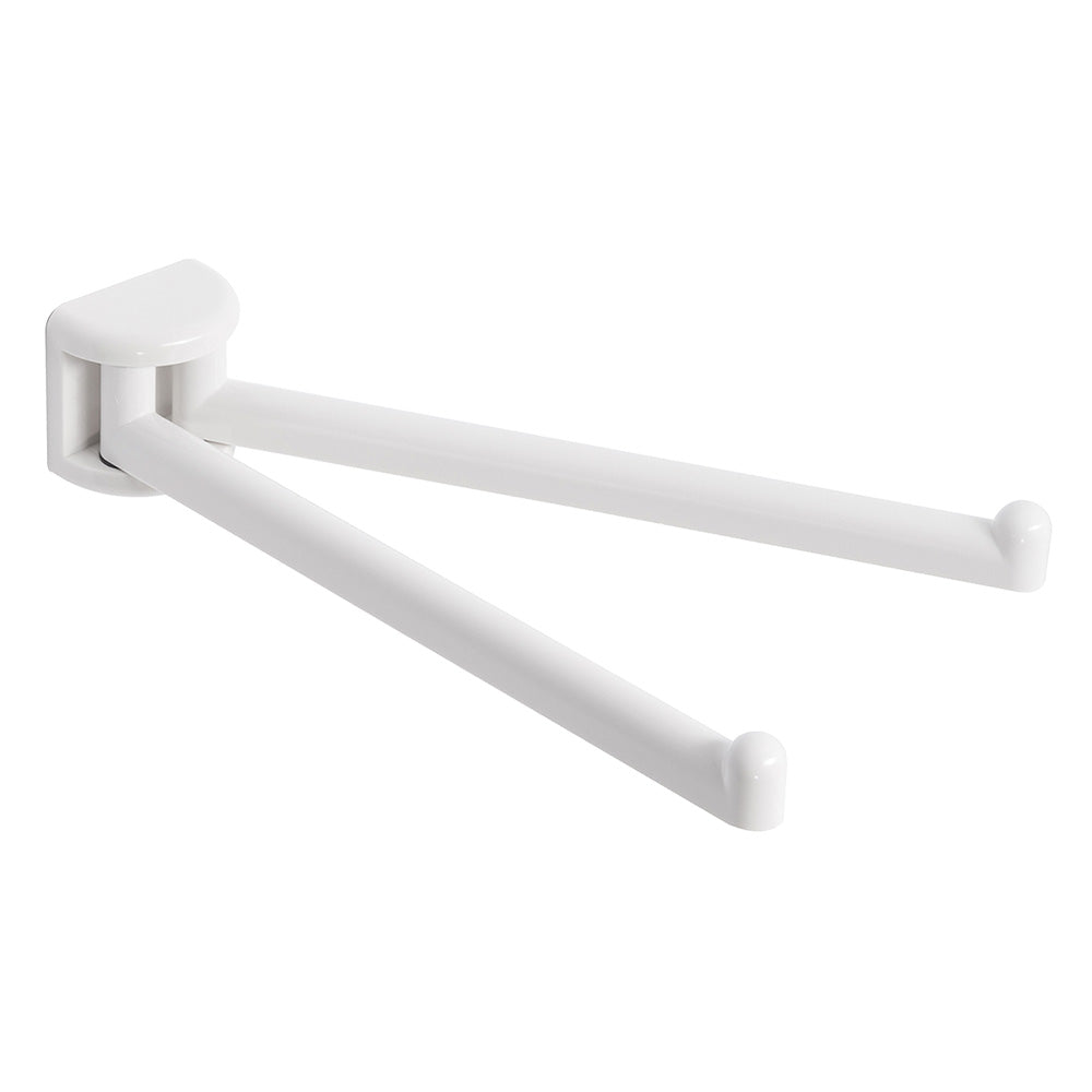Porta asciugamani a snodo da 41 cm in ABS bianco