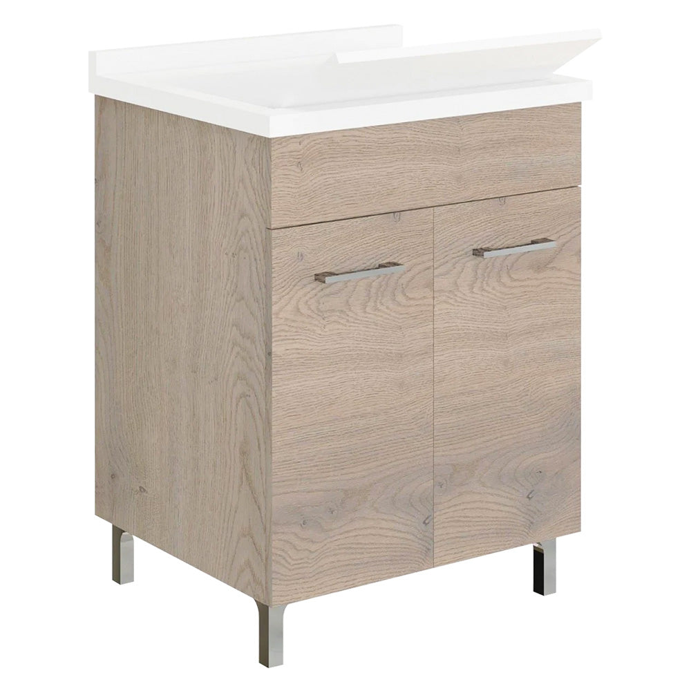 Mobile lavatoio a due ante in Noce Americano con lavabo 58,2x50x83,5 cm Immagine principale del prodotto