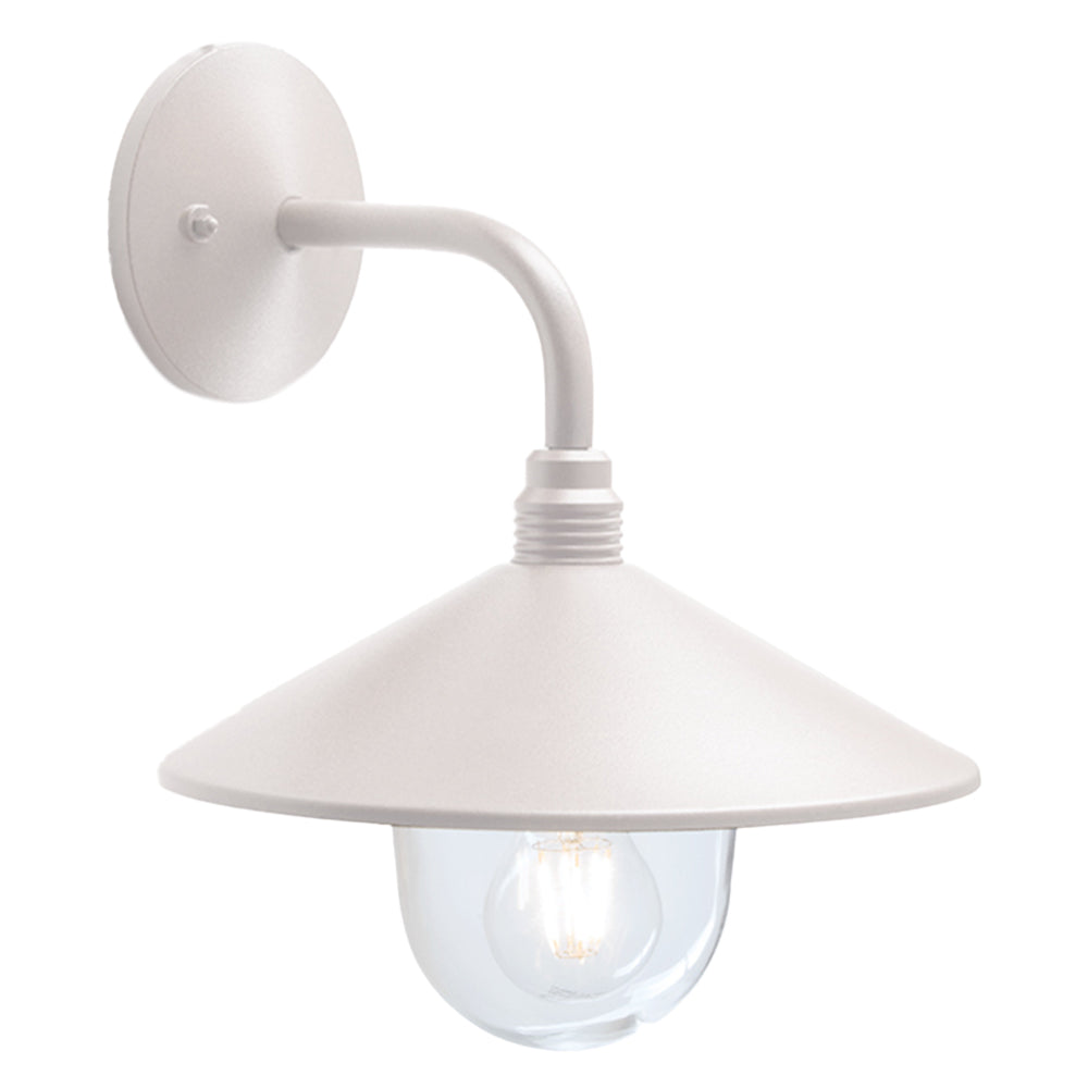 Applique da esterno Sovil Spectre bianca in alluminio e vetro con attacco E27 e protezione IP44 Immagine principale del prodotto
