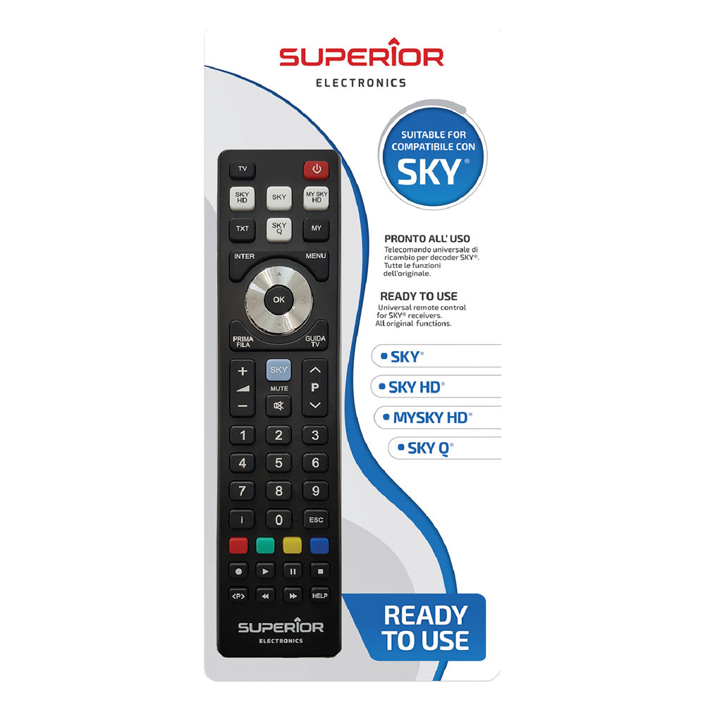 Telecomando universale Superior Replacement Sky per decoder Sky, Sky HD, My Sky HD e Sky Q Immagine principale del prodotto