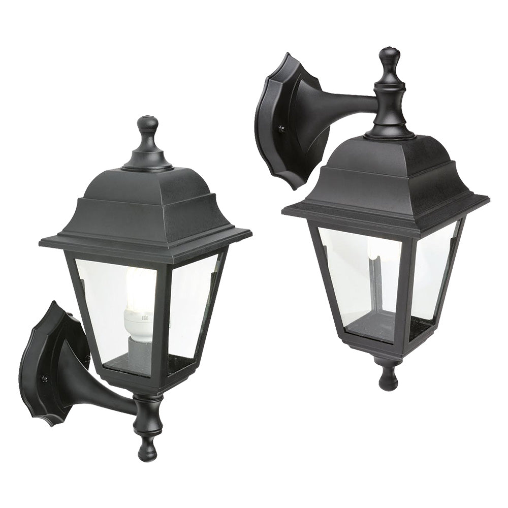 Lanterna da parete Up&Down Devil nera E27 60W per esterni con protezione IP44