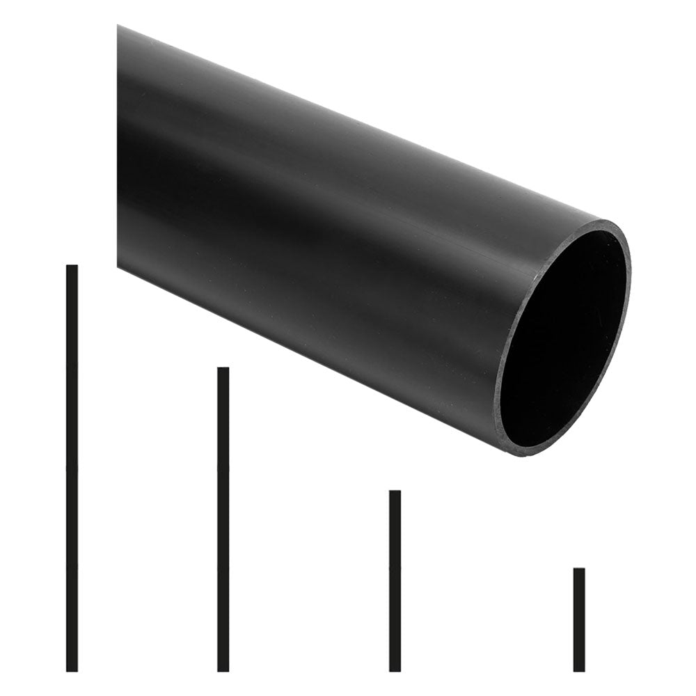 Palo per lanterna in policarbonato nero diametro 60 mm e altezza 1 metro per giardino e vialetti