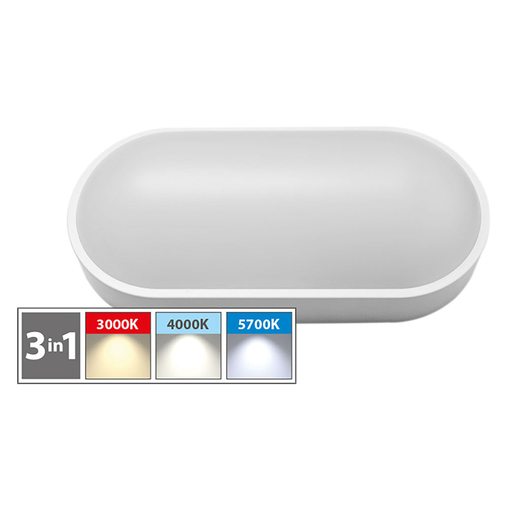 Plafoniera LED ovale da esterno IP54 18W 1600 lumen Tri-White NovaItalia Immagine principale del prodotto
