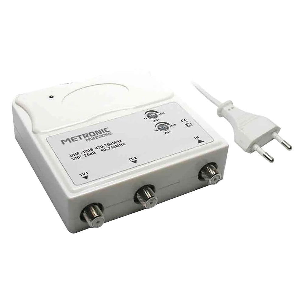 Amplificatore TV da interno Metronic a 2 uscite UHF/VHF Immagine principale del prodotto