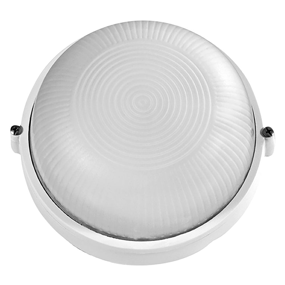 Plafoniera da esterno tonda bianca Bellini IP44 Ø 19 cm in alluminio e vetro satinato Immagine principale del prodotto