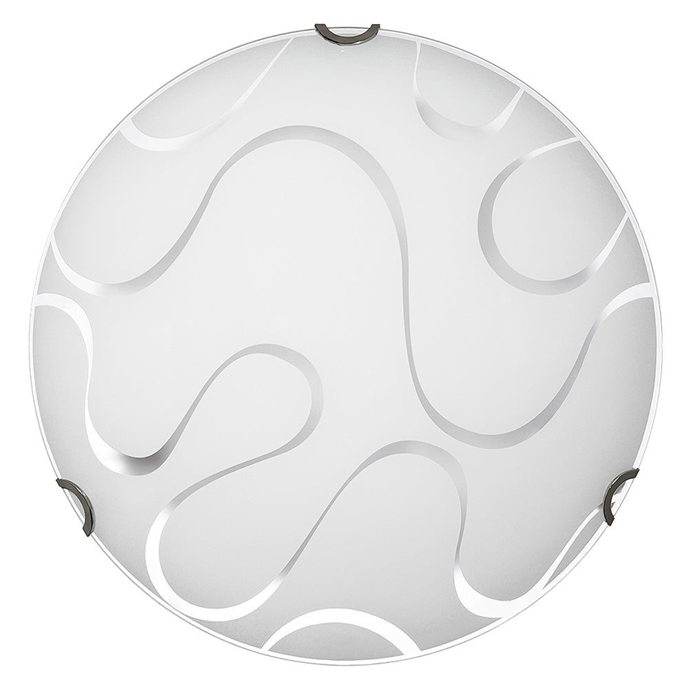 Plafoniera in vetro bianco con decorazione onda Ø 40 cm per illuminazione da interno Immagine principale del prodotto