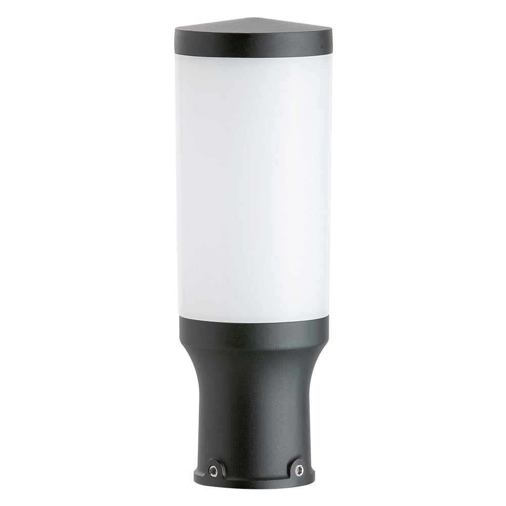 Lanterna testa-palo E27 nera in alluminio pressofuso per pali da 60 mm