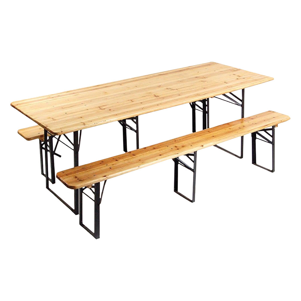 Set birreria pieghevole con tavolo e panche 220x80 cm per giardino ed esterni
