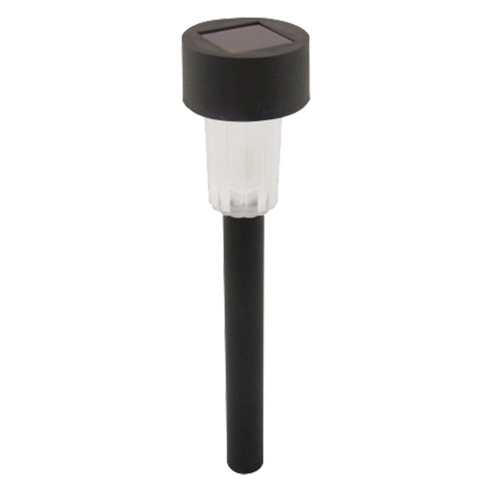 Lampada solare a 1 LED in PVC nero con puntale h 37 cm e sensore crepuscolare Immagine principale del prodotto