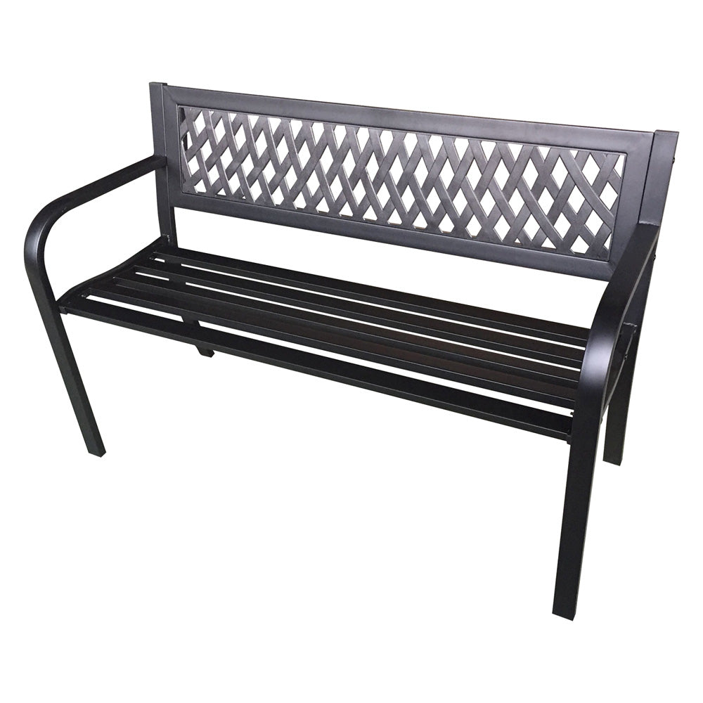 Panchina da giardino modello Borgarino in acciaio e PVC nera 119x50 cm