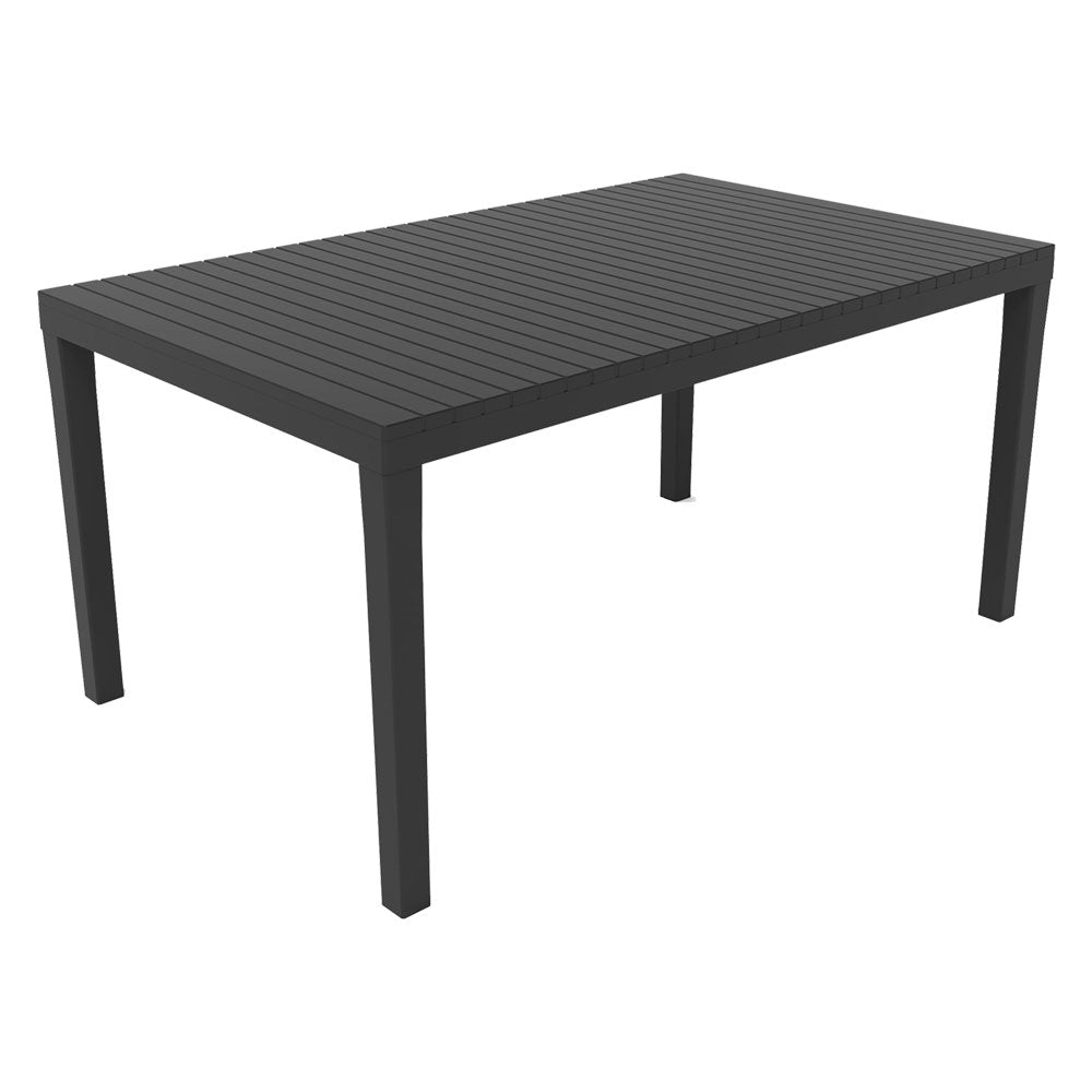 Tavolo da giardino Palau antracite in polipropilene effetto rattan 150x90 cm Immagine principale del prodotto