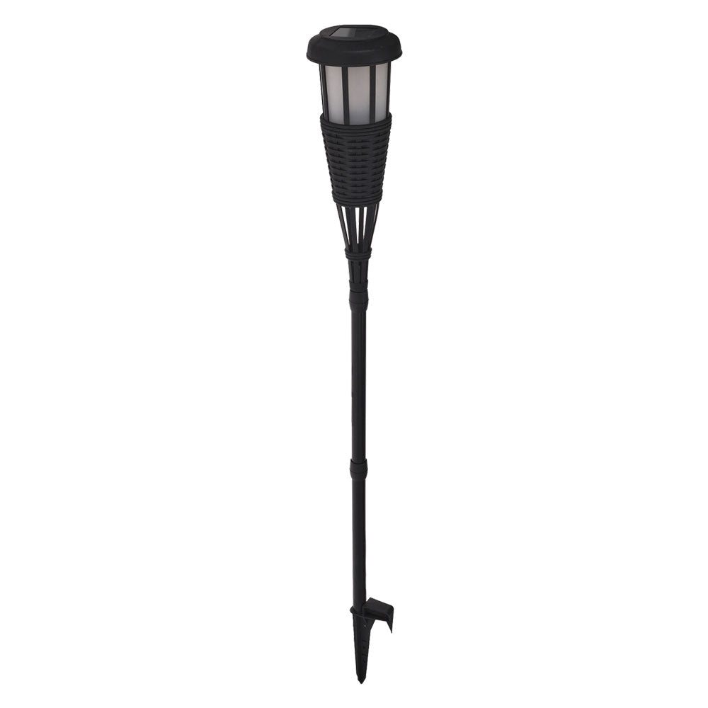 Lampada solare da giardino LED crepuscolare nera h. 58 cm con puntale