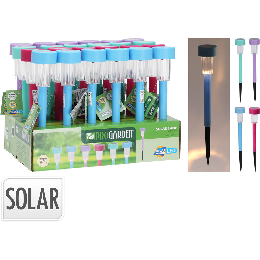 Lampada solare da giardino a LED in plastica con picchetto 5x36 cm