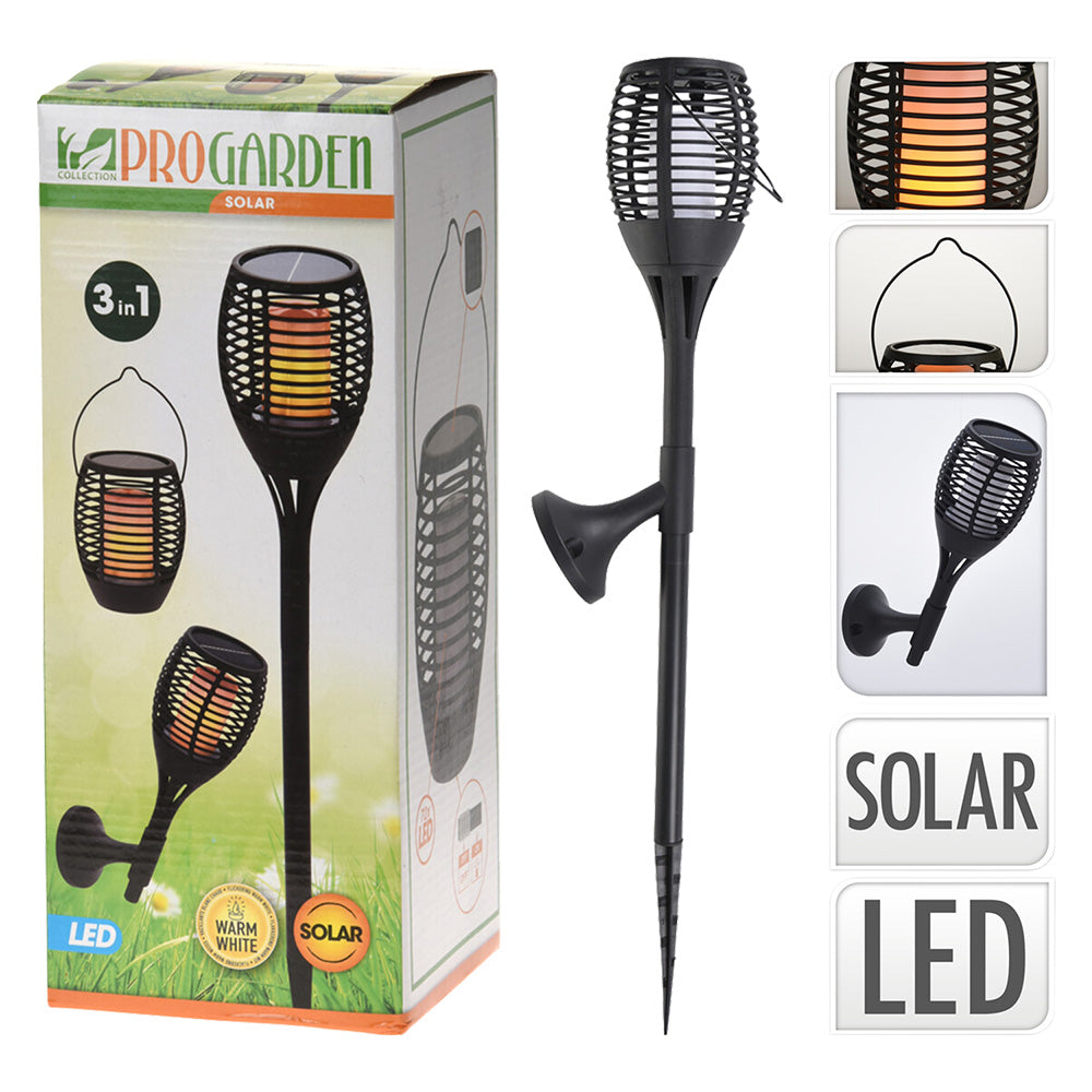 Lampada solare da giardino a 72 LED con effetto fiamma 12x62 cm Immagine principale del prodotto