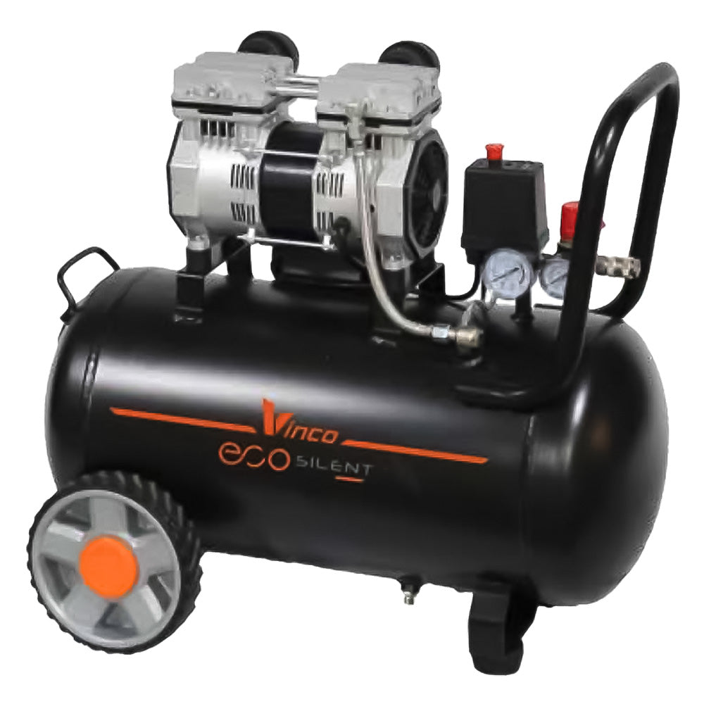 Compressore super silenziato VINCO da 50 litri e 1,5 HP oil free per bricolage e lavori domestici