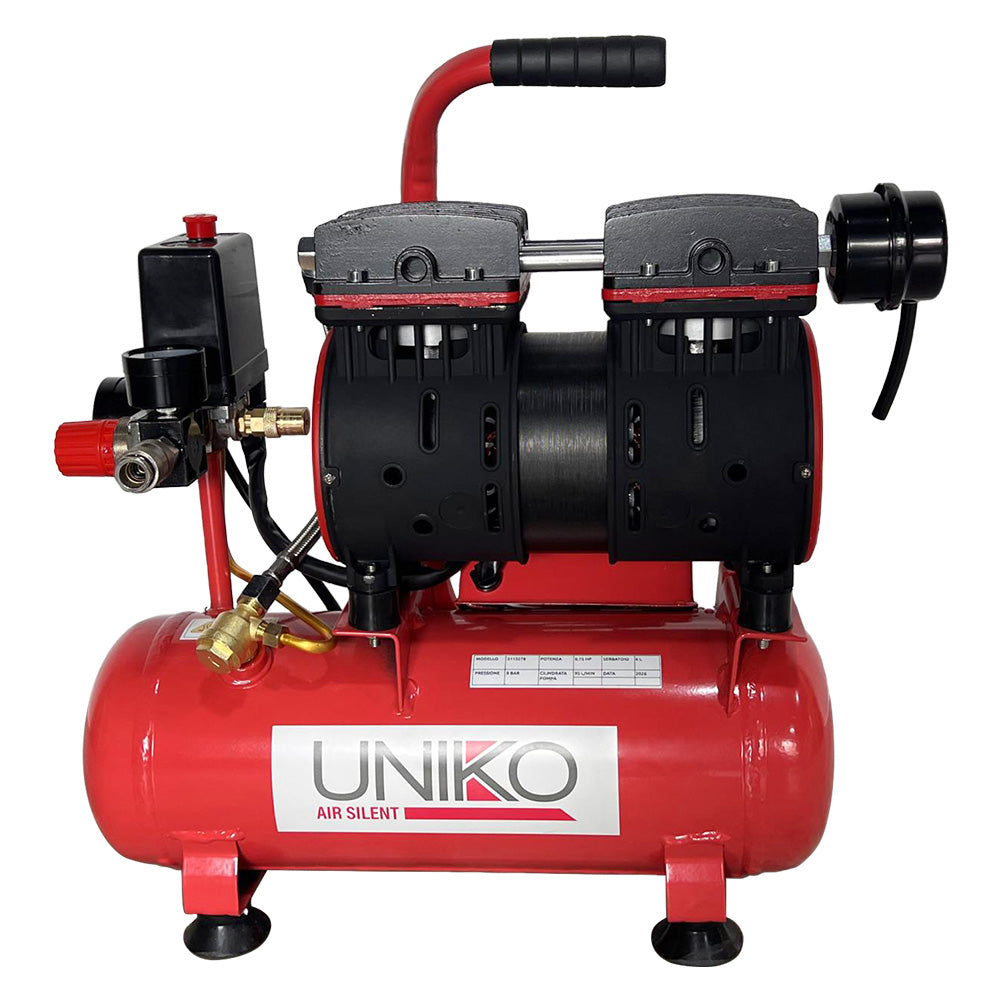 Compressore silenziato UNIKO da 6 litri e 0,75 HP Immagine principale del prodotto