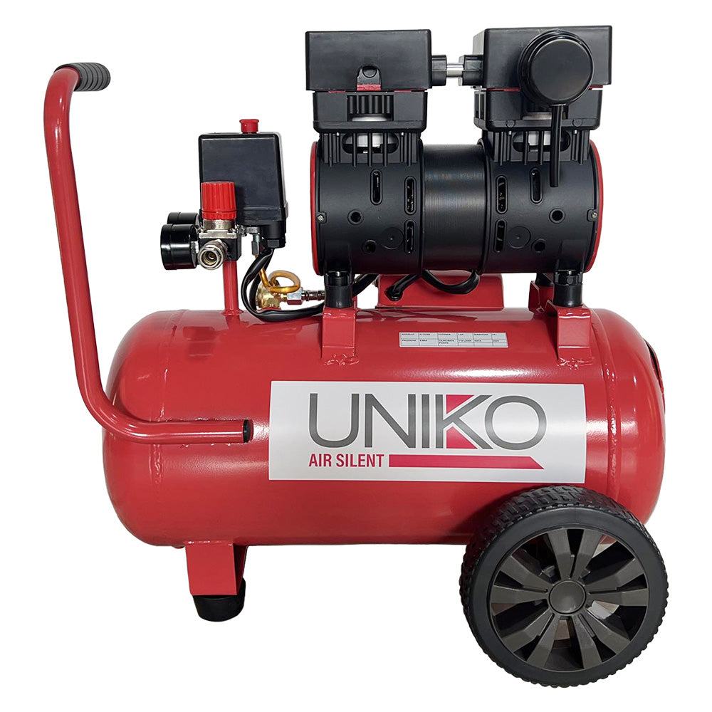 Compressore silenziato UNIKO da 24 litri e 1 HP carrellato Immagine principale del prodotto