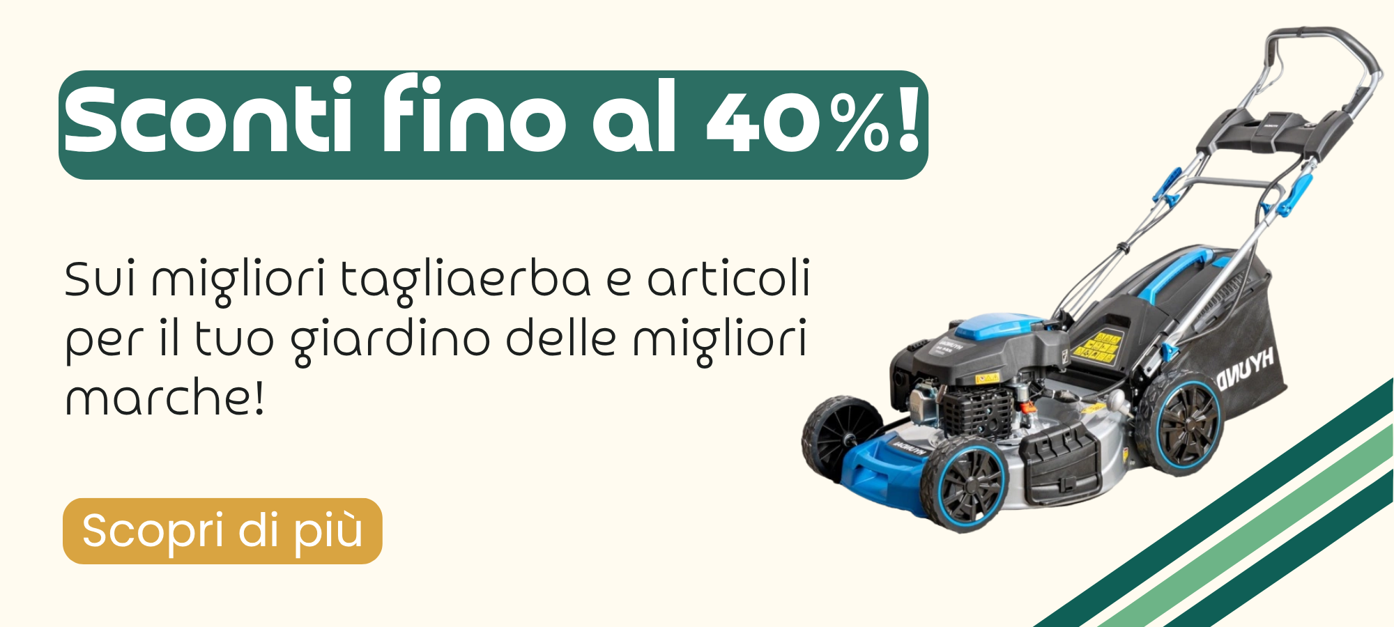 banner homepage per promozione su tagliaerba