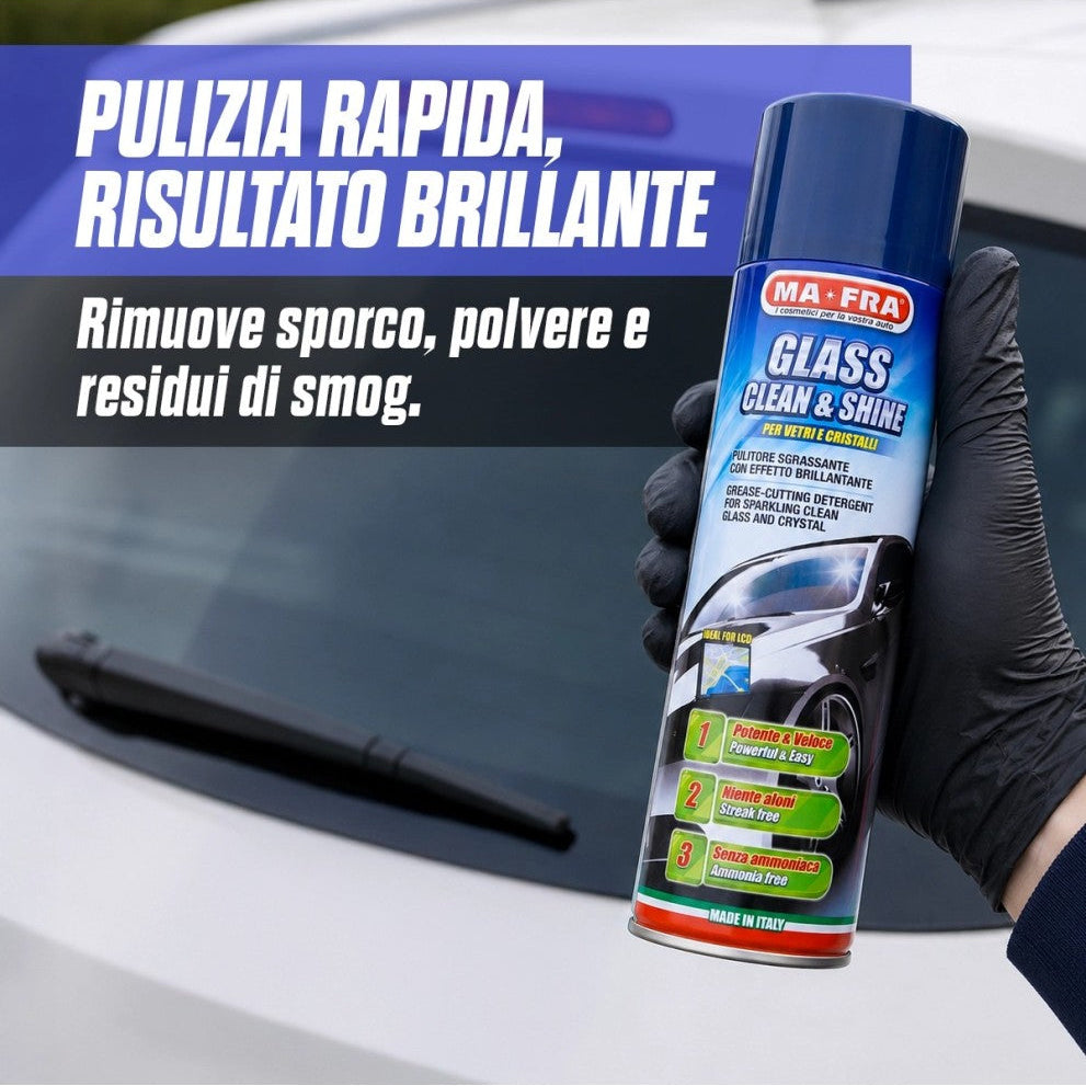 rimuove sporco, polvere e residui di smog