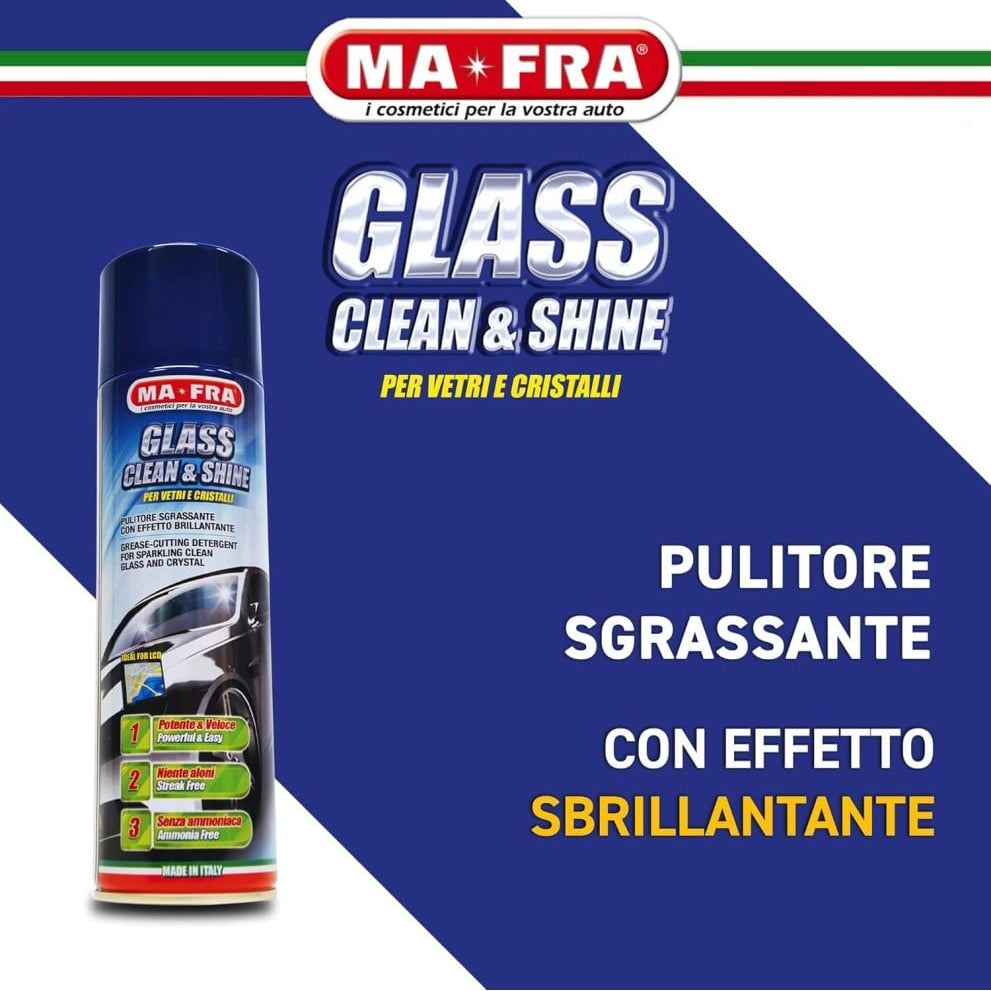 pulitore sgrassante per vetri con effetto brillante