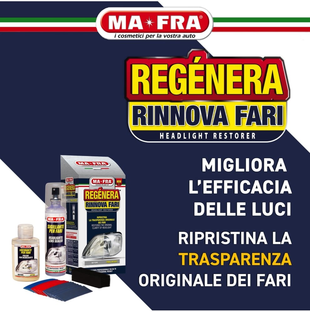 migliora l'efficacia delle luci e ripristina la trasparenza originale dei fari