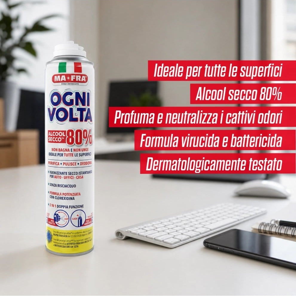 igienizzante ideale per tutte le superfici