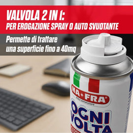 valvola 2in1 per erogazione spray o auto svuotante