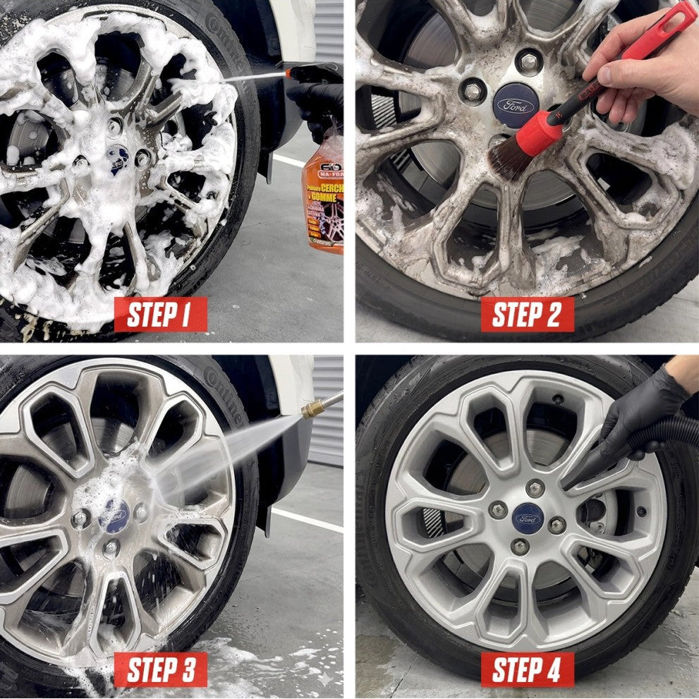 4 step facili per pulire ruote e cerchi auto