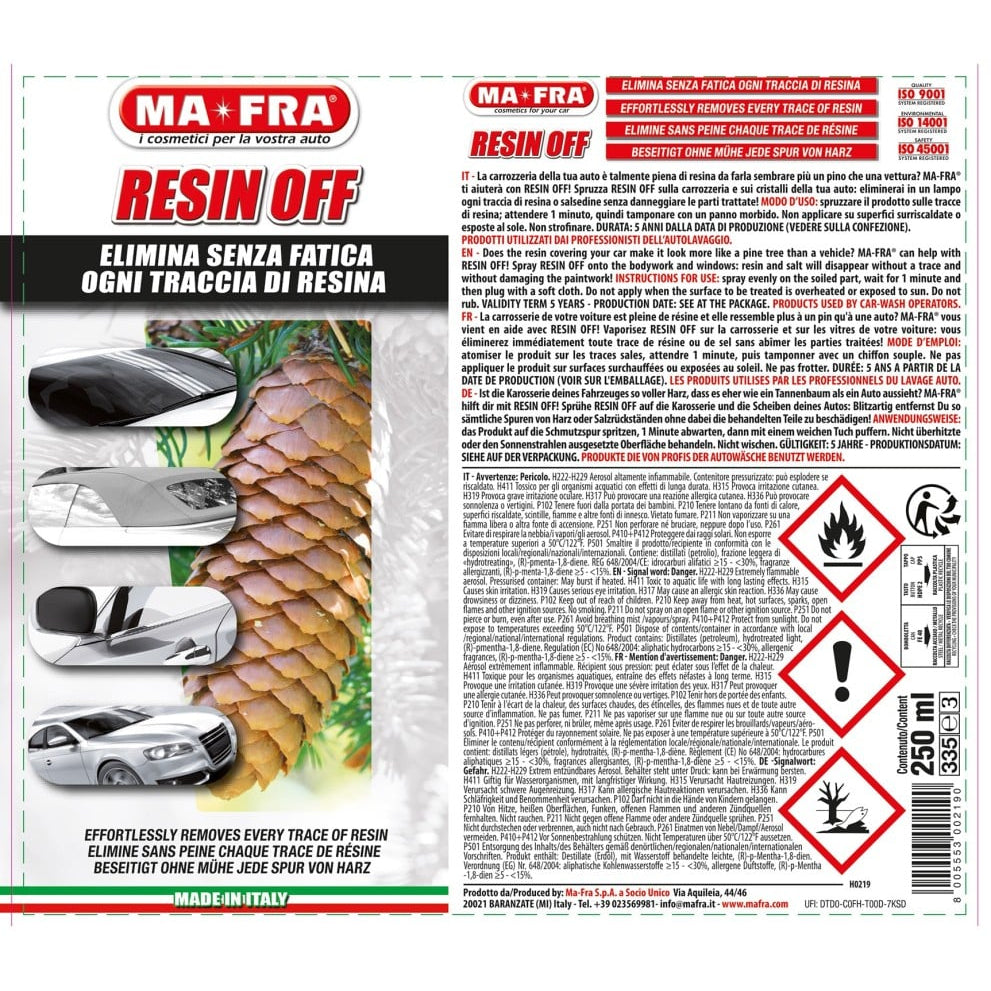 Ma-Fra Resin Off Detergente per Rimuovere Resina 250 ml Immagine secondaria del prodotto