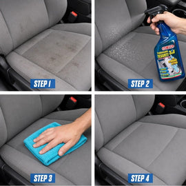 4 step per smacchiare e pulire i tessuti dell'auto